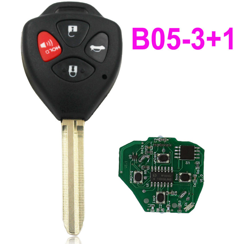 Keydiy ключ B05-4 Toyo_ta (3+1 кнопки) для програматорів KD900, KD200