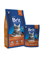 Корм Brit Premium (Брит Преміум) Cat Indoor для домашніх кішок курка в соусі, 8 кг