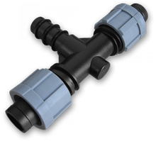 Трійник крапельна стрічка х2 / з'єднувач для трубки 16мм, DSTA03-16L