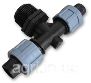 Трійник крапельна стрічка х2 / різьба зовнішня 3/4", DSTA06-34L