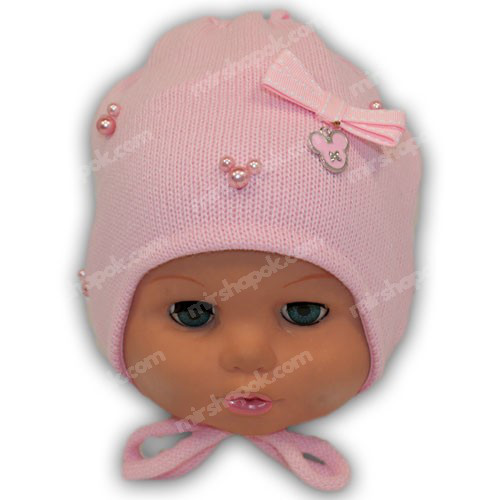 шапка с завязками для девочки шапка с завязками для девочки