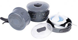 Набір посуду з анодованого алюмінію на 2-3 персони з рифленим дном Tramp