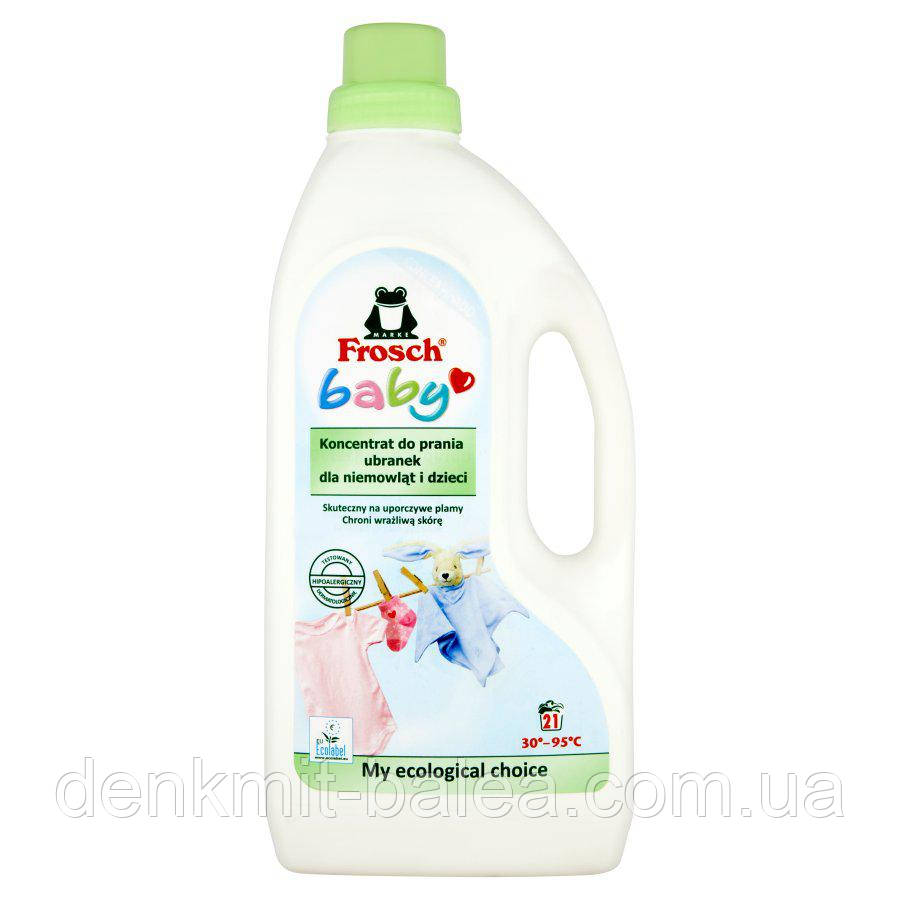 Безфосфатний гель для прання дитячої білизни Frosch Baby Koncentrat 1500 мл