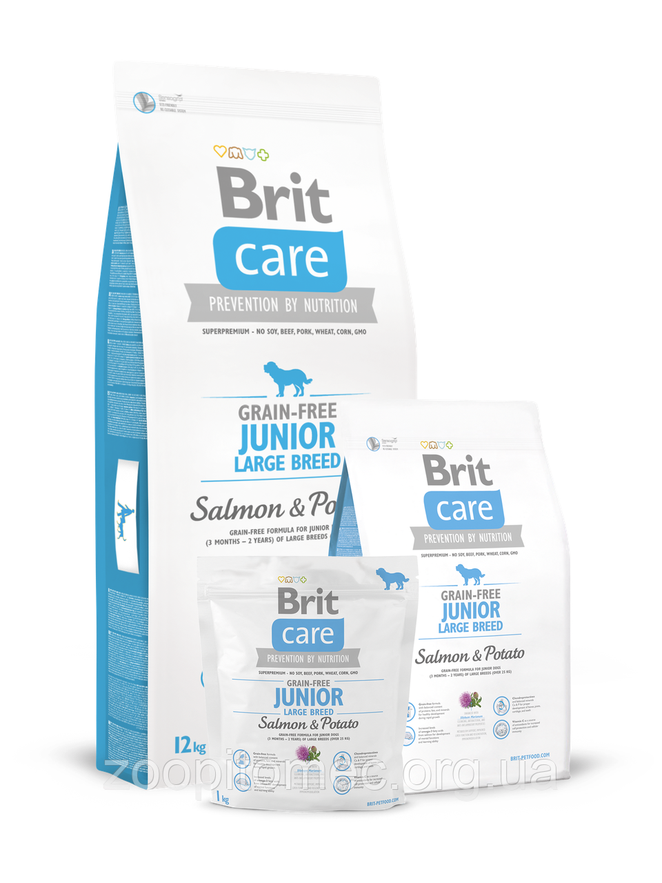 Корм Brit Care Брит Кеа Junior Large Breed Salmon Potato для молодих собак великих порід лосось з картоплею, 1 кг