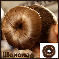 Професійна шпилька для волосся-Валик Бублик із волосся шоколад
