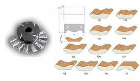 Фреза для виготовлення фасонних поверхонь плінтуса (11 видів) ножів 150х32/40х57х4