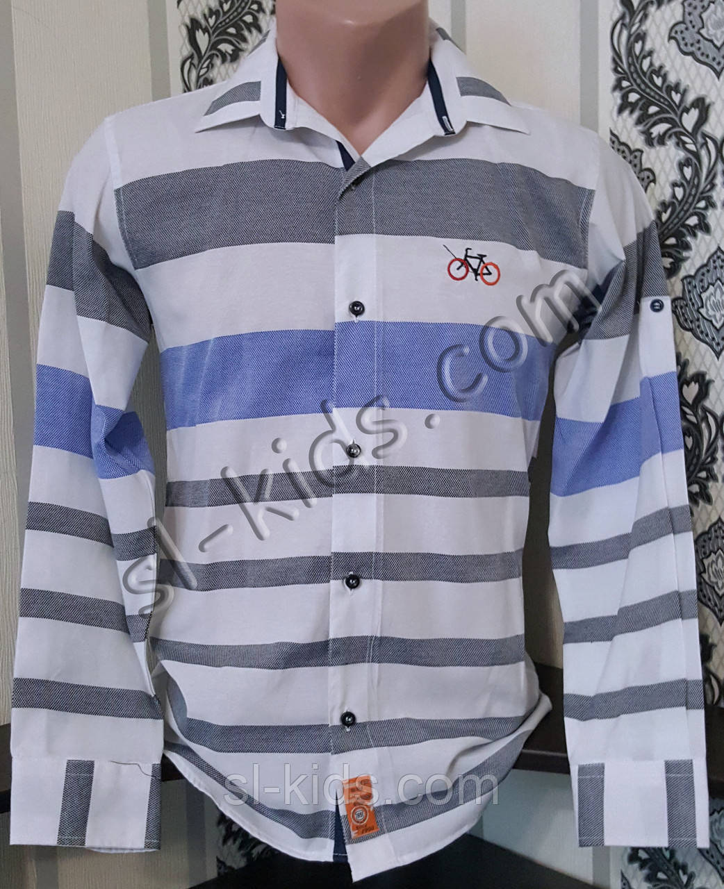Стильна бавовняна сорочка для хлопчика 128-158 см (опт) (пр. Туреччина)