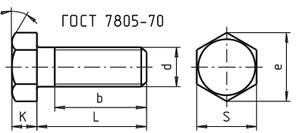 Креслення болта ГОСТ 7805