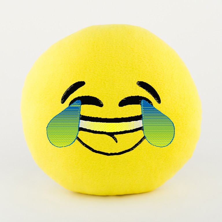 Подушка Смайл LOL жовтий флок, фото 1