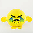 Подушка Смайл LOL жовтий флок, фото 2