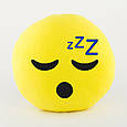 Подушка Смайл Спить жовтий флок, фото 2