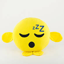 Подушка Смайл Спить жовтий флок