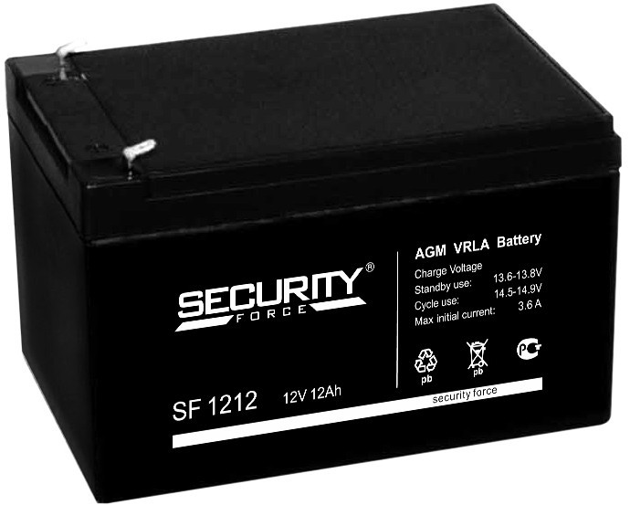 Акумулятор 12 V 12 А·год для охоронних і пожежних сигналізацій