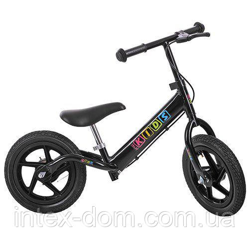 Дитячий беговел Profi Kids Чорний 12" (M 3436AB-1) з підніжкою