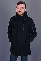Чоловіча демісезонна куртка (подовжена), чорного кольору
