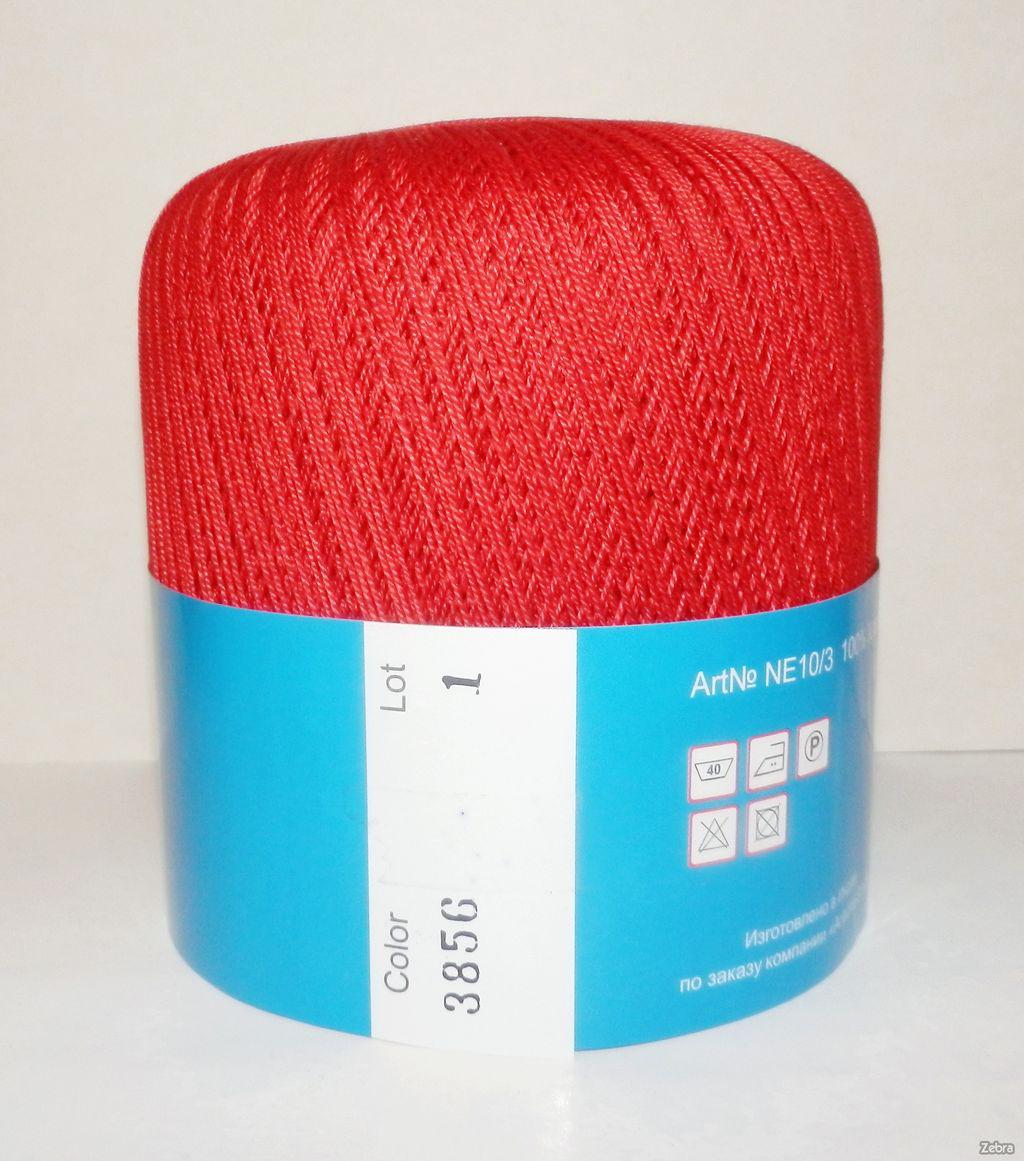 Нитки пряжа для в'язання бавовняна MAKI Victoria Маки Вікторія № 3856 - яскравий червоний