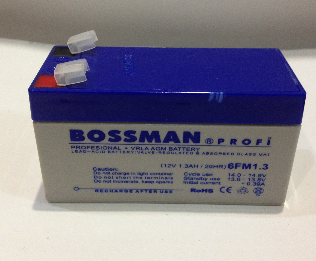 Аккумулятор 12V 1.3Ah Bossman profi 6FM1.3 - LA1213 - фото 2 - id-p504555519