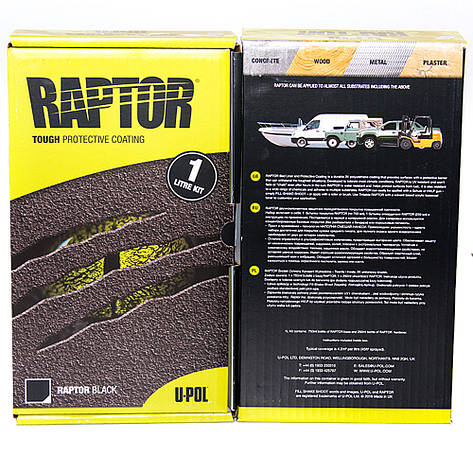 Захисне покриття Raptor U-POL Чорний 0,95л (RLB/S1), фото 2