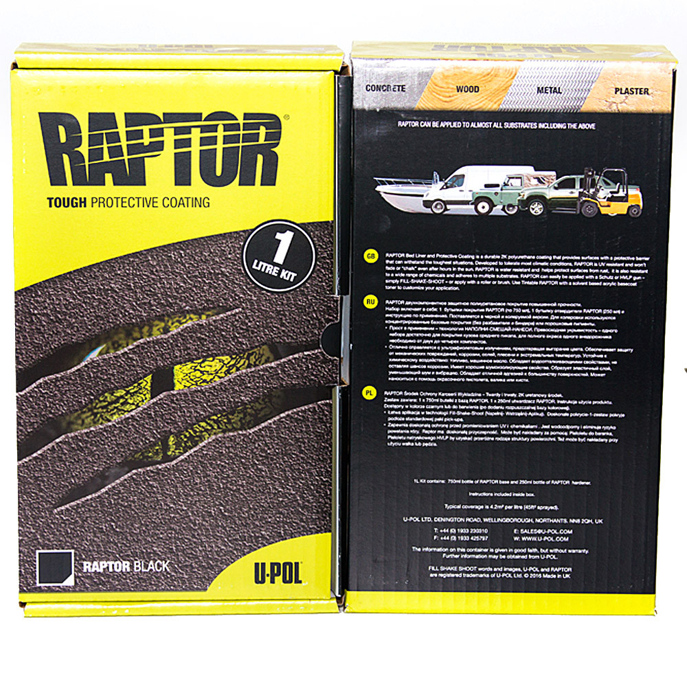 Захисне покриття Raptor U-POL Чорний 0,95л (RLB/S1)