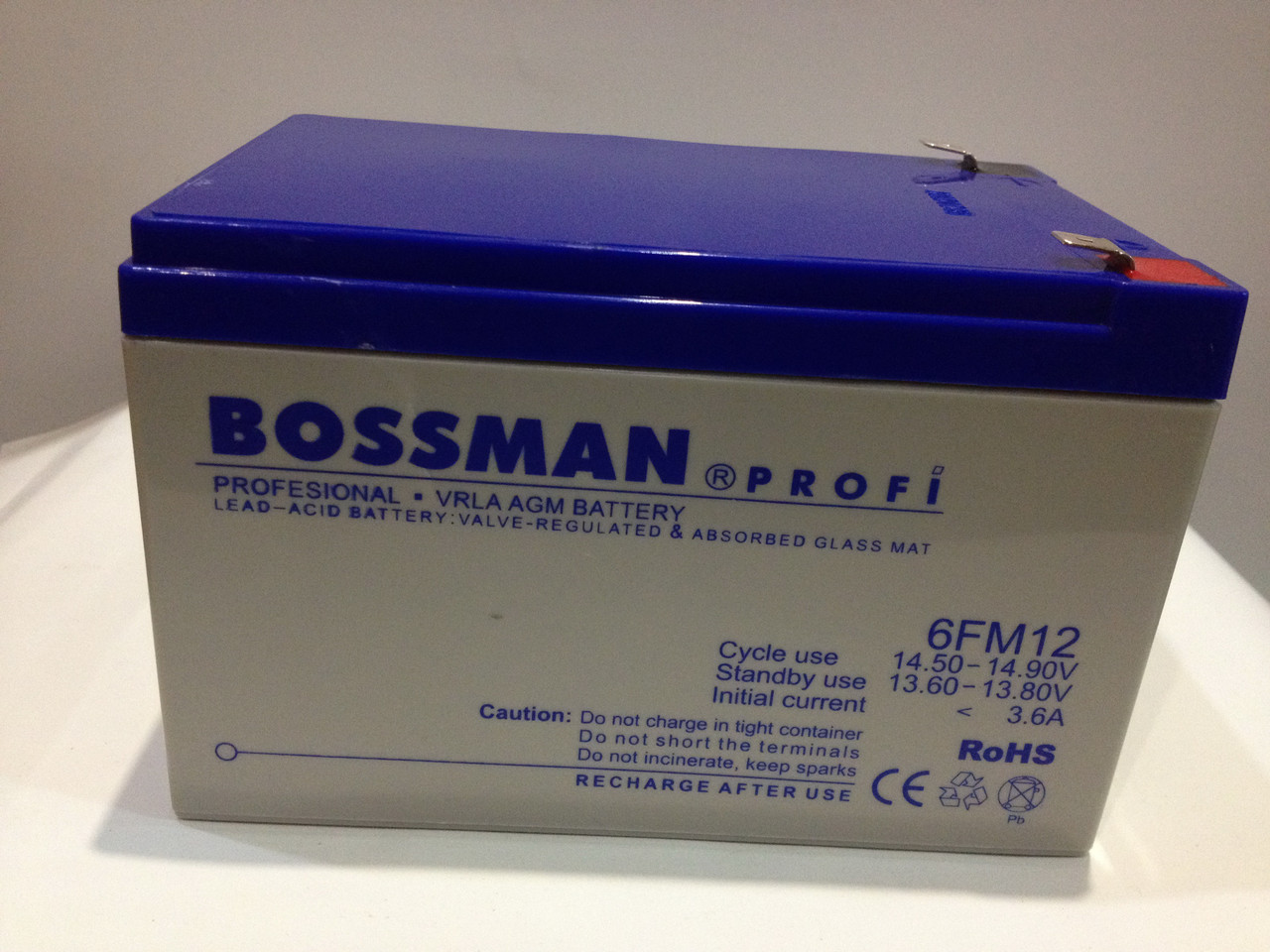 Акумулятор 12 V 12 Ah Bossman profi 6FM12 — LA12120, фото 1