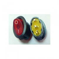 Кнопка овальна на три контакту з підсвічуванням червона GAV 160