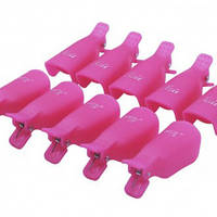 Набір 10 штук Затискачів - Кліпс для Зняття Гель-Лаку Пластикових, Прищіпки.