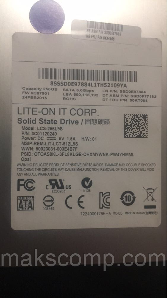 Liteonit LCS-256L9S-11 2.5 7mm 256GB(б/у)