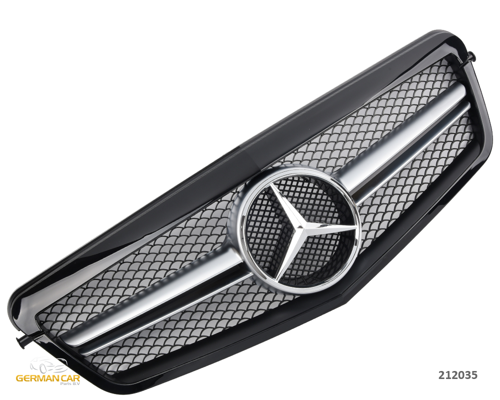 Решітка радіатора Mercedes W212 (09-13) тюнінг стиль AMG (чорний глянець), фото 1