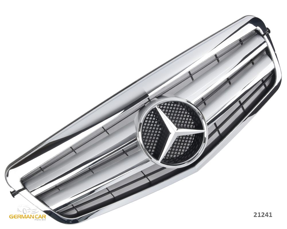 Решітка радіатора Mercedes W212 дорестайл (хром + срібло)