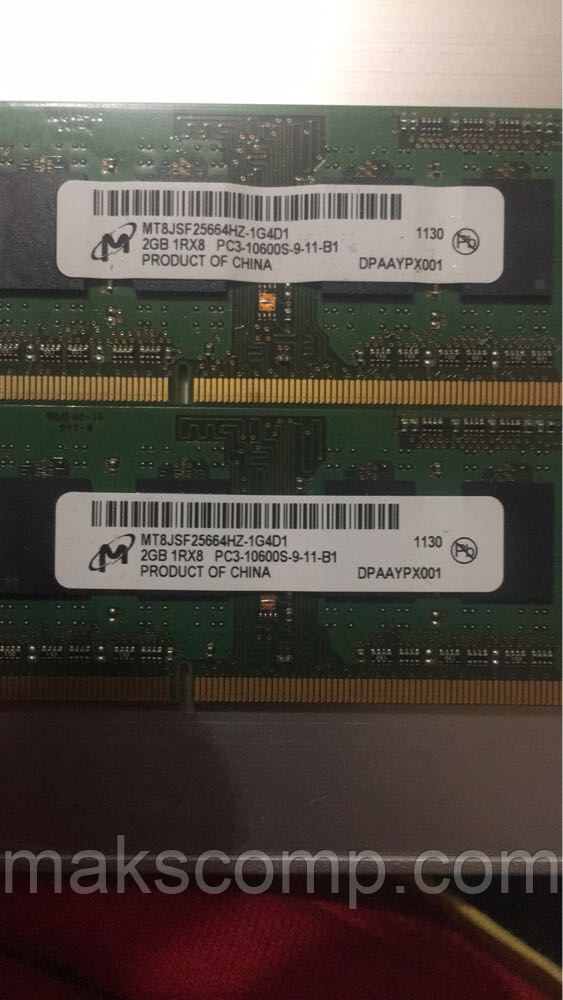 Micron 2Gb So-DIMM PC3-10600S DDR3 (MT8JSF25664HZ)