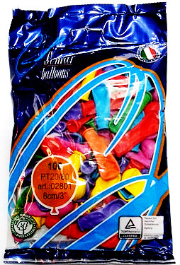 Кулі надувні Gemar Balloons, латексні бомбочки pt20/80, 100 шт.