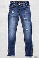 Джинсы с потертостями и металлическими колечками (158 см.) A-yugi Jeans