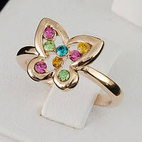 Симпатичное кольцо с кристаллами Swarovski , покрытое золотом 0702