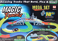 Детская гибкая дорога Magic Tracks 360 деталей, 2 машинки, мост, перекресток