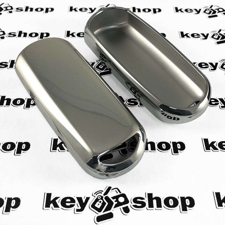 Чехол (серебристый, полиуретановый) для смарт ключа Mazda (Мазда), кнопки без защиты - фото 2 - id-p657384715