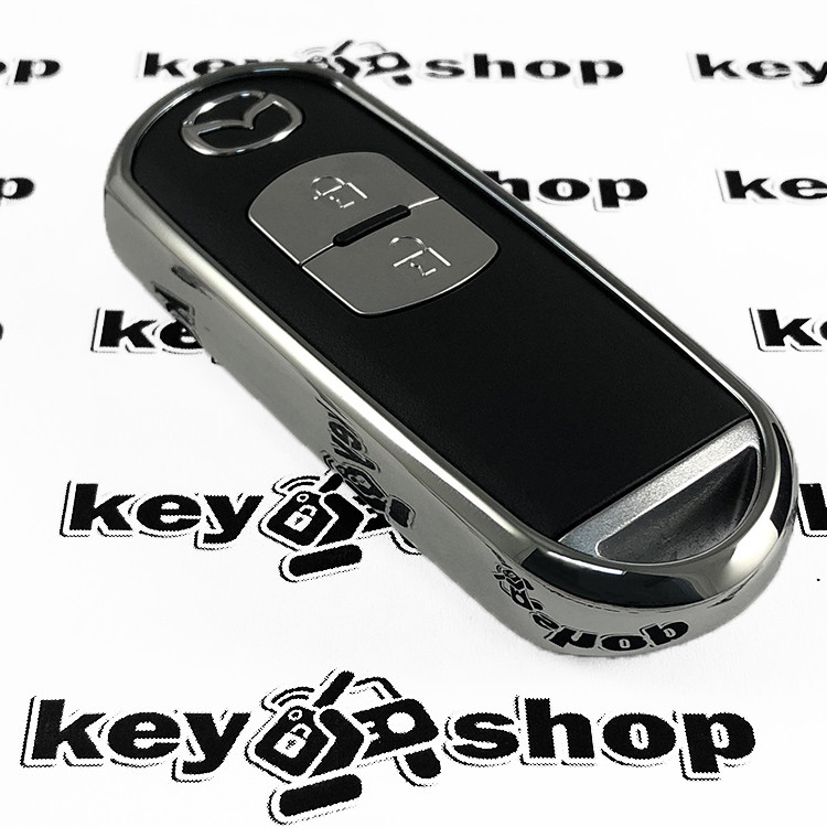 Чехол (серебристый, полиуретановый) для смарт ключа Mazda (Мазда), кнопки без защиты - фото 3 - id-p657384715