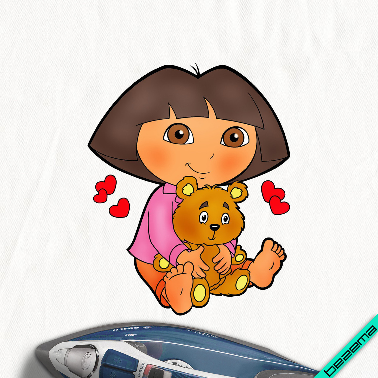 Термоперевод на подушки Дора з мишком [Свій розмір і матеріали в асортименті]