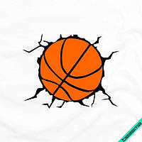 Декор на косинки Баскетбольний м'яч [Свій розмір і матеріали в асортименті]