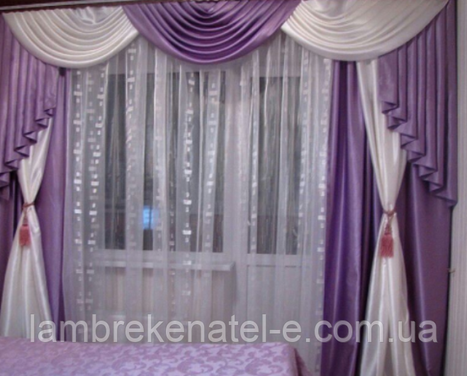 Ламбрекен у зал 3 м бузковий, фото 1