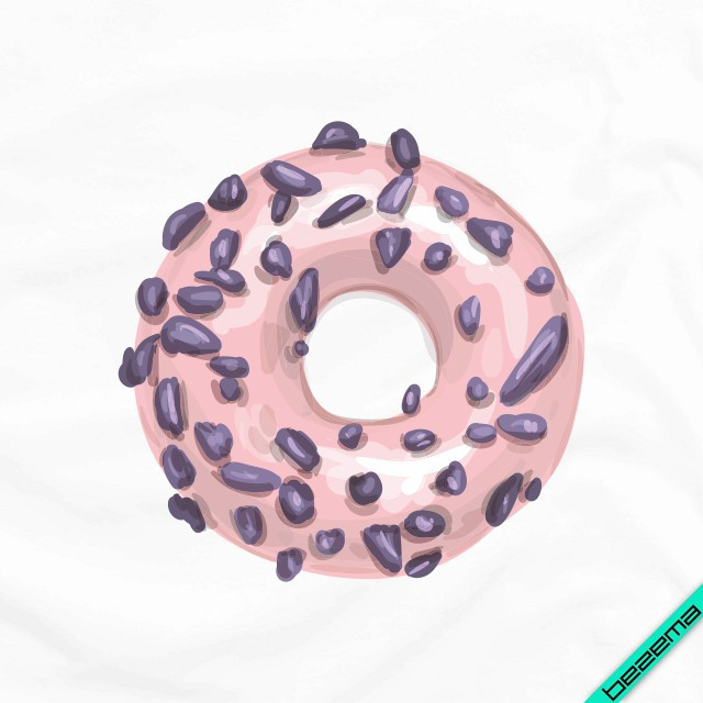 Термопринти на парасольки Рожевий пончик [Свій розмір та матеріали в асортименті]