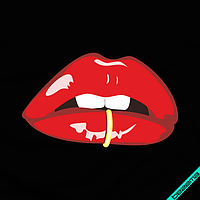 Термопринты на косинки Губи з кільцем [Свій розмір і матеріали в асортименті]