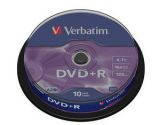 Диски DVD+R 4.7GB Verbatim 43498 10 шт. шпиндель