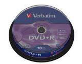 Диски DVD+R 4.7 GB Verbatim 43498 10 шт. шпиндель