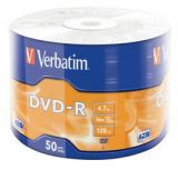 Диски DVD-R 4.7 GB Verbatim Azo 16X 50шт.в целофані (43788)
