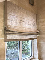 Римская штора из натуральной ткани для ванной