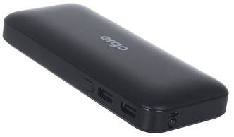 Power Bank Портативна батарея ERGO LI-16В, 12500 mAh Black. Ємність реальна!