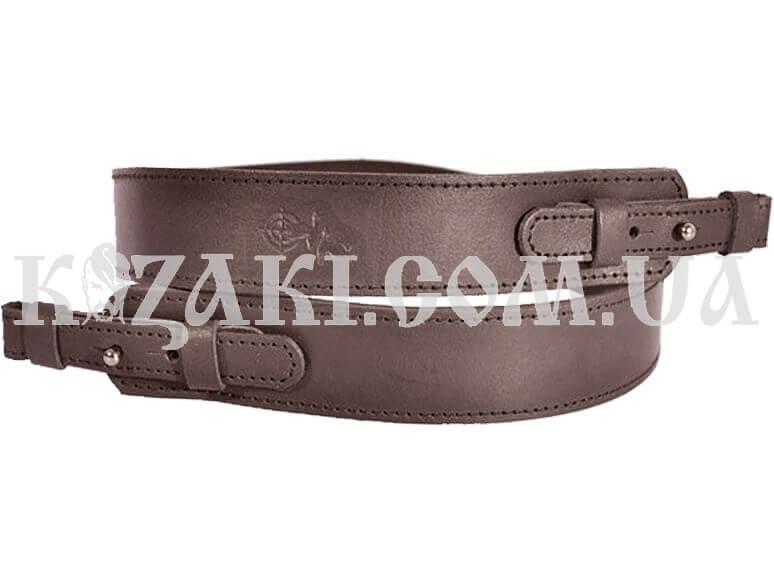 Ремінь для рушницi "Ретро прямий" з неопреном коричневий, чорний (шкіра), фото 1