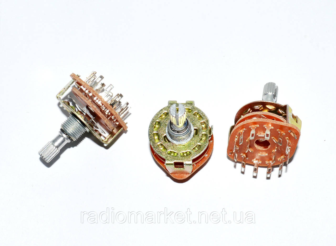 Перемикач галетний RBS-1, 2-12ways, 1-6poles, 0,3 A 250VAC