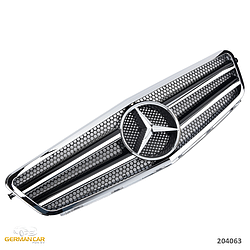 Решітка радіатора Mercedes C204 Coupe (хром + чорний глянець)