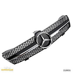 Решітка радіатора Mercedes CLS W219 дорістайл стиль AMG (глянц + хром смужки)